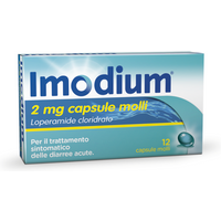 Imodium 2 mg Loperamide Cloridrato Diarrea 12 Capsule Molli
