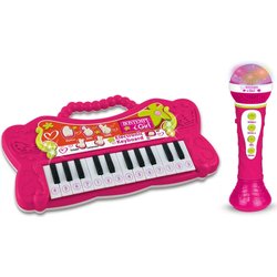 Bontempi | Playkeys: Tastiera Giocattolo A 24 Tasti Con Microfono Karaoke Per Piccoli Musicisti, Rosa, 60X195X60 Mm