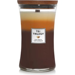 Woodwick Trilogy Café Sweets Candela Profumata Con Stoppino In Legno 609.5 G
