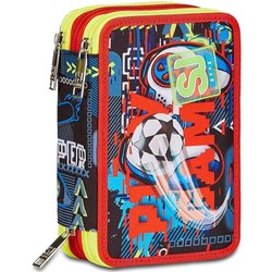 Sj Gang Style Jam Gang Astuccio Scuola 3 Zip, Nero, Rosso, Funnygoal, Portapenne Triplo Scomparto Completo Di Penne, Matite, Colori, Accessori Zaino, Elementari, Medie, Bambino Sj Gang Style Jam Gang Astuccio Scuola 3 Zip, Nero, Rosso, Funnygoal, Portapenne Triplo Scomparto Completo Di Penne, Matite, Colori, Accessori Zaino, Elementari, Medie, Bambino