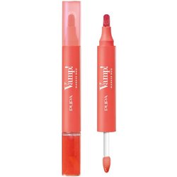 Pupa Rossetto + Gloss Labbra Vamp! Marker Duo, Con Acido Ialuronico - 3 In 1 Definisce, Colora E Riempie, Contouring Labbra - Disponibile In 9 Varianti Colore (009 Jelly Coral)