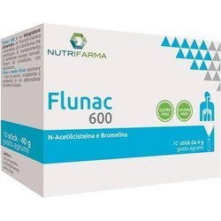 Nutrifarma Flunac 600 Integratore Alimentare Vie Respiratorie, 10 Stick Nutrifarma Flunac 600 Integratore Alimentare Vie Respiratorie, 10 Stick