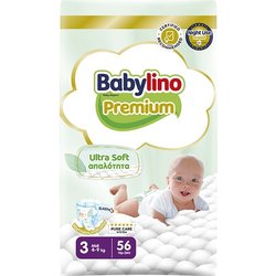 Babylino Premium, Pannolini Taglia 3 con filtrante ULTRA SOFT, Midi (4-9kg), 56 UnitÃ