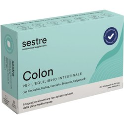 Sestre Colon, Integratore per l'Equilibrio Intestinale, Regolarizza la Flora Batterica e Contrasta la Stitichezza, con Estratti Naturali della Dieta Mediterranea e Quercetina, 40 Capsule Sestre Colon, Integratore per l'Equilibrio Intestinale, Regolarizza la Flora Batterica e Contrasta la Stitichezza, con Estratti Naturali della Dieta Mediterranea e Quercetina, 40 Capsule