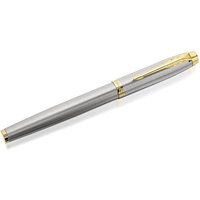 Parker IM 1931656 Brushed Silver And Gold Trim Fountain Pen - A2326