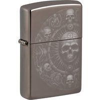 Zippo Black Ice Skull Mandala Lighter - A26113