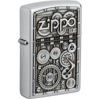 Zippo Branded Chrome Cogs Lighter - A26114