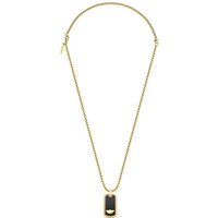 Police PEAGN0038602 URBAN Gold Tone And Black Tag Necklace - A98349