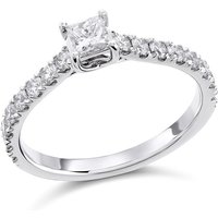 Platinum Princess Cut Diamond Engagement Ring - 3/4ct - AGI Certificated - D08121