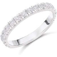 Platinum Claw-Set Diamond Half Eternity Ring - 3/4ct - AGI Cert - D08162-N