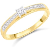 9ct Diamond Ring With Stone Set Shoulders - D5104-L