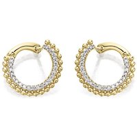 9ct Gold Diamond Curl Hoop Earrings - 20pts per pair - D5480