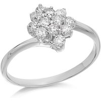 9ct White Gold Diamond Twist Cluster Ring - 1/2ct - D6310