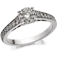9ct White Gold Diamond Cluster Ring - 1/2ct - D6697-I