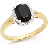 9ct Gold Oval Sapphire And Diamond Cluster Ring - 7pts - EXCLUSIVE - D6708-J