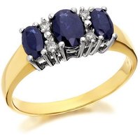 9ct Gold Diamond And Sapphire Ring - D6770-R
