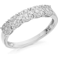 9ct White Gold Diamond Cluster Band Ring - 1/3ct - D71175