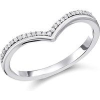 9ct White Gold Diamond Wishbone Ring - 10pts - D71190-J