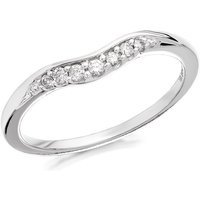 9ct White Gold Diamond Wishbone Ring - 10pts - D7158-I
