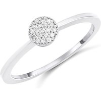 9ct White Gold Round Pave-Set Diamond Cluster Ring - D72154