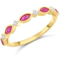 9ct Marquise Ruby And Diamond Ring - D8268-O