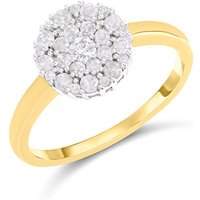9ct Round Diamond Cluster Ring, 1/2ct - D9297-J