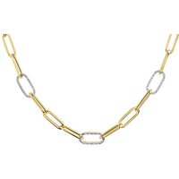9ct Gold Diamond Paper Chain Necklace - 1/4ct - D97116