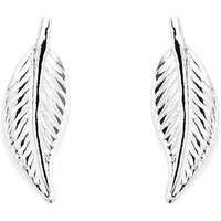 Silver Leaf Stud Earrings - 12mm - F0119