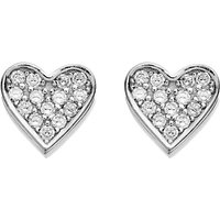 Silver Cubic Zirconia Heart Stud Earrings - 7mm - F04026