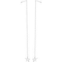 Silver Star Pull Through Earrings - F05004