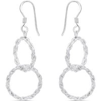 Silver Circles Drop Earrings - F05028