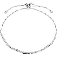 Silver Cubic Zirconia Slider Bracelet - F14135
