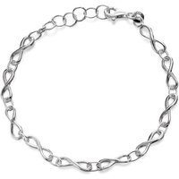 Silver Infinity Link Bracelet - 7.5in - F1466