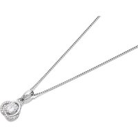 Sterling Silver Cubic Zirconia Knot Pendant And Chain - F3541
