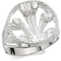 Silver Prince Of Wales Feathers Ring - F4953-Y