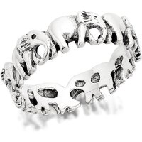 Silver Elephant Ring - F5490-T
