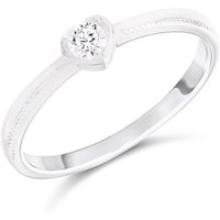 Silver Cubic Zirconia Heart Ring - F60010-L