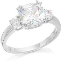 Silver Cubic Zirconia Three Stone Ring - F6029-S