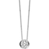 TI SENTO Silver Cubic Zirconia Solitaire Necklace - F6991