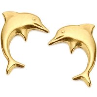 9ct Gold Mini Dolphin Stud Earrings - 10mm - G0148