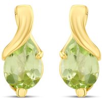 9ct Gold Swirl Peridot Stud Earrings - G0294