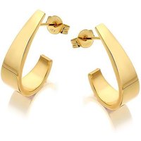 9ct Gold J Shaped Half Hoop Earrings - 20mm - G2641