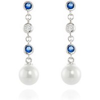 Cachet Inge Cubic Zirconia And Simulated Pearl Drop Earrings - J7435