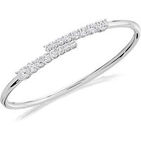 Briolette Silver Cubic Zirconia Bangle - J77165