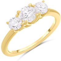 9ct Gold Graduated Lab Grown Diamond Trilogy Ring, 1.09cts - L40029