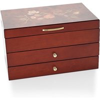 Mele & Co Walnut Rose Wooden Jewellery Box - P5530