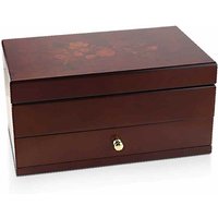 Mele & Co Walnut Finish Floral Jewellery Box - P56141