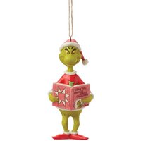 6017074 Jim Shore Grinch Reading Book (Hanging Ornament) - P6244