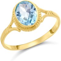 9ct Gold Oval Blue Topaz Ring - R0967-M