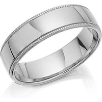 Palladium 500 Millegrain Edge Wedding Ring - 6mm - R1214-T